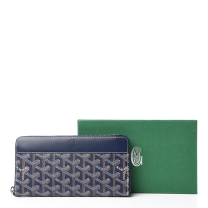 Goyard Goyardine Matignon Zip Around GM Wallet Navy 9 of 9