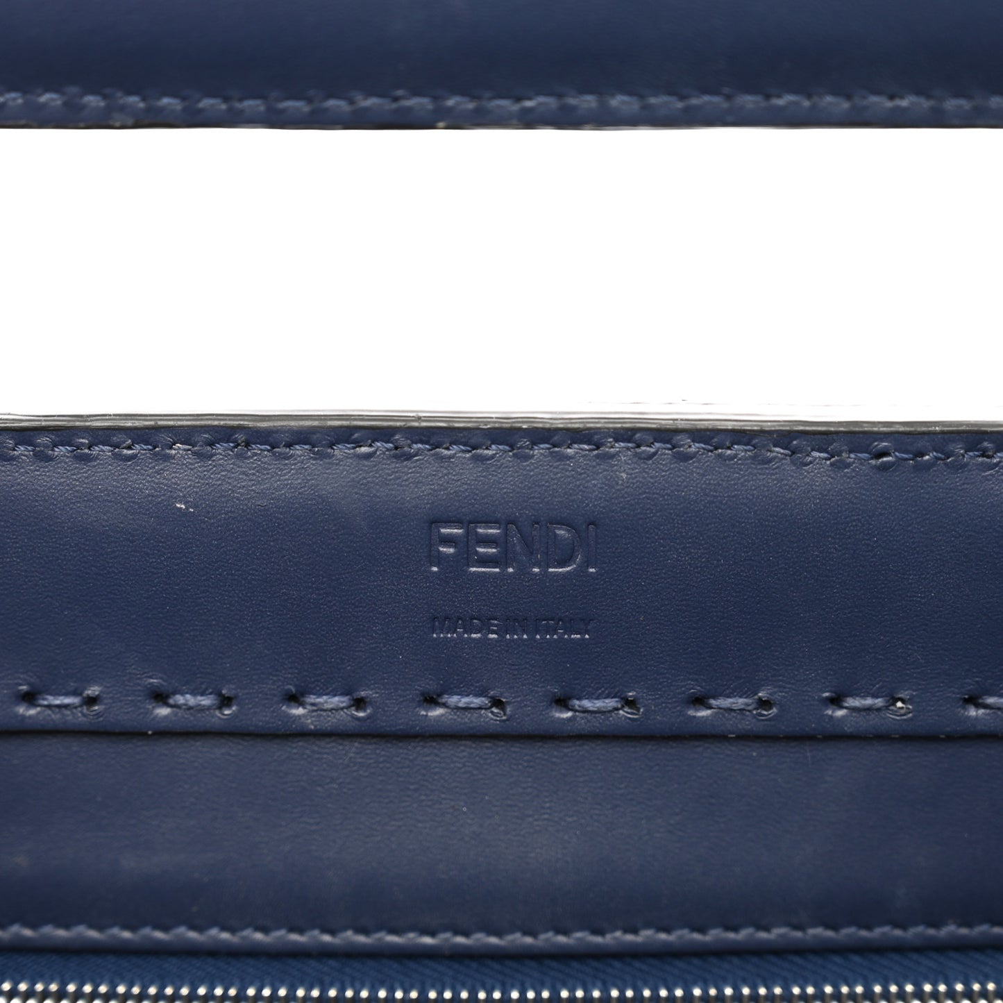Vitello King Logo Embossed Shopping Tote Blueberry