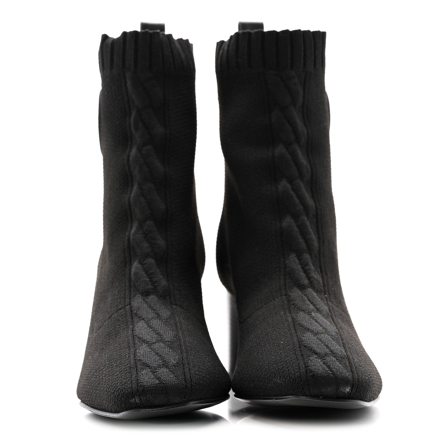 Hermes Knit Calfskin Volver 60 Ankle Boots 37 Black 3 of 10