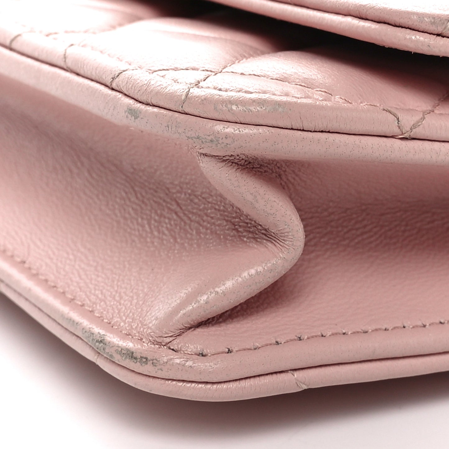 Lambskin Quilted CC Camellia Crush Wallet on Chain WOC Pink