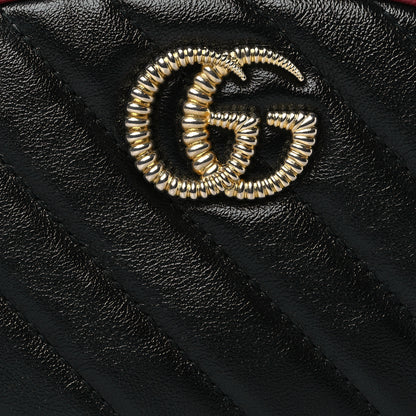 Gucci Azalea Calfskin Matelasse Diagonal Torchon GG Marmont Belt Bag 85 34 Black Romantic Cerise 8 of 10