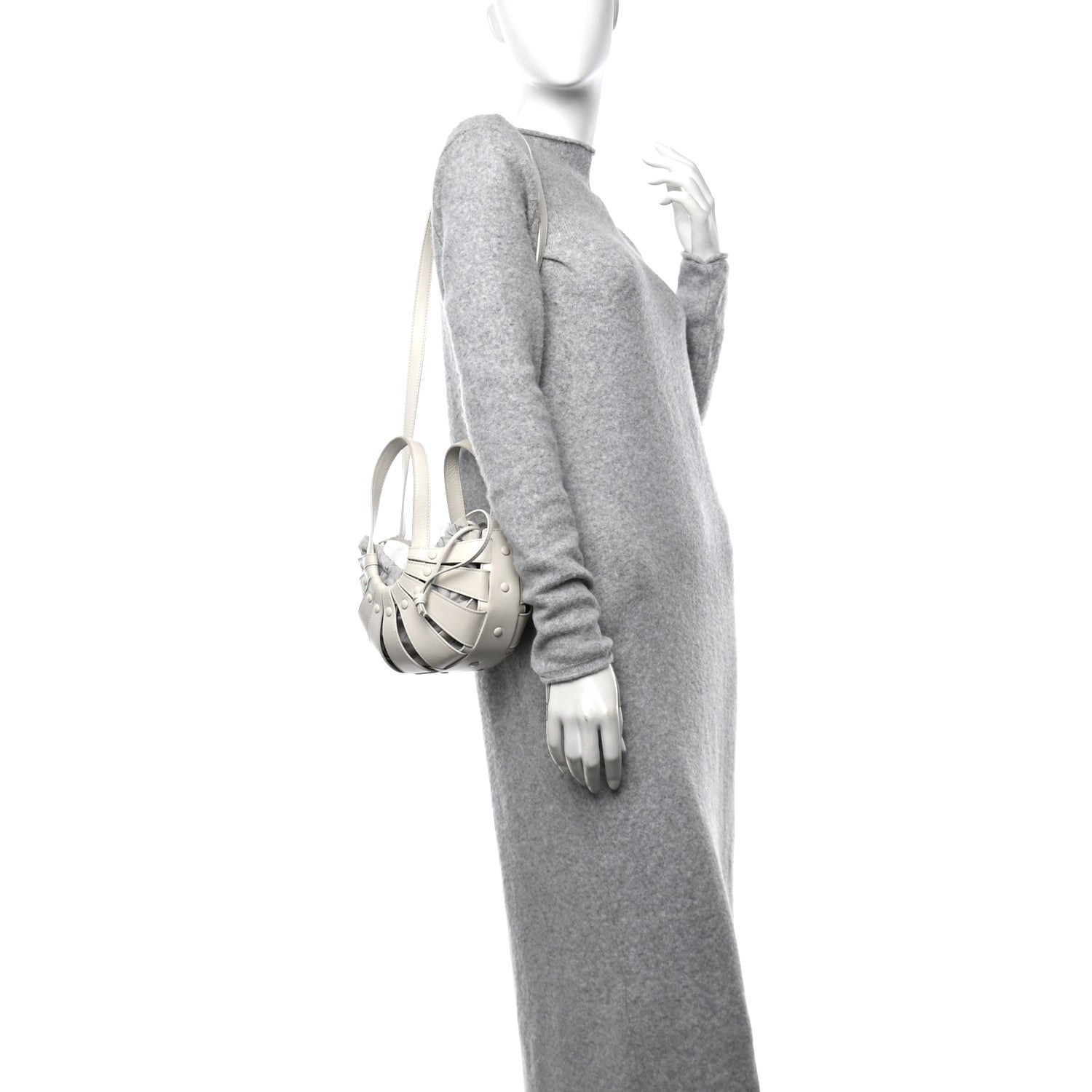 Bottega Veneta French Calfskin Small Shell White Frost 2 of 11