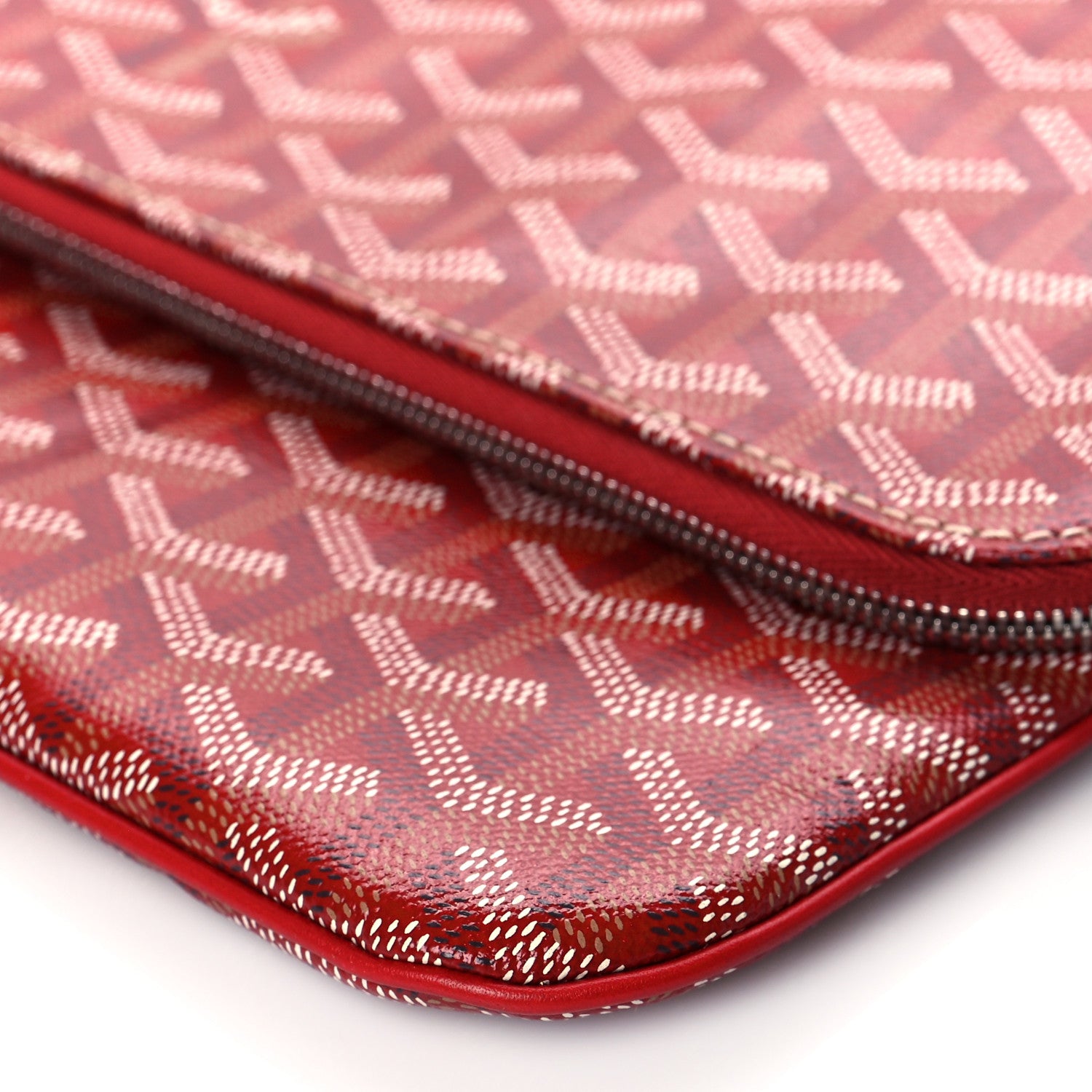Goyard Goyardine Sainte Marie Soft Clutch Red 11 of 12
