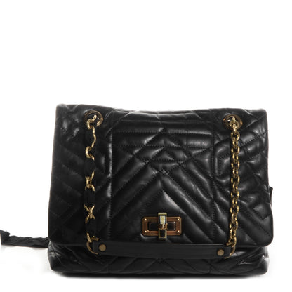 Lanvin Quilted Calfskin Happy Medium Shoulder Bag Black 1 of 8