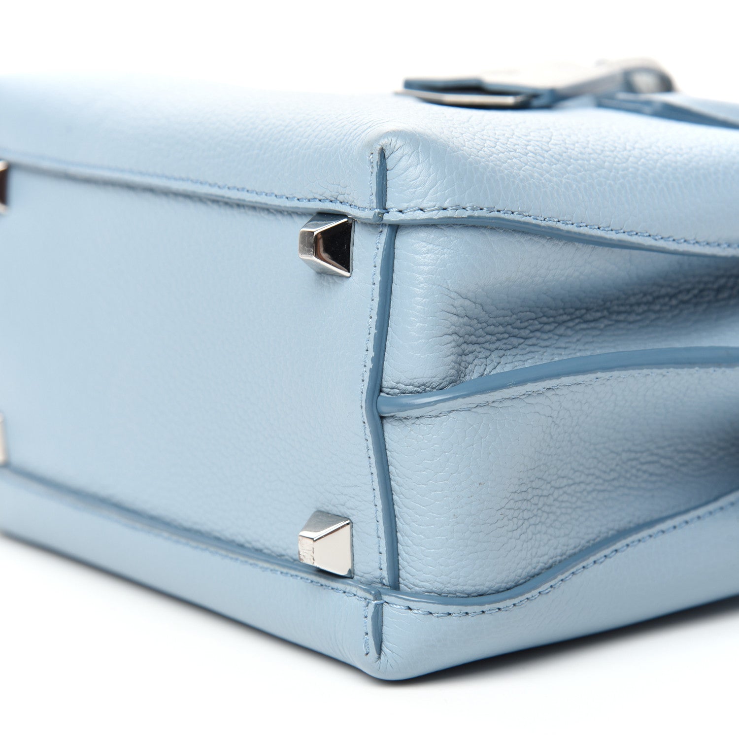 MCM Grained Calfskin Mini Milla Tote Sky Blue 7 of 8