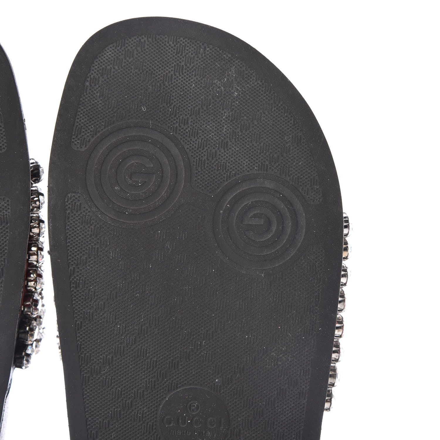 Gucci Calfskin Crystal Embellished Web Slide Sandals 39 Blue Red 10 of 15