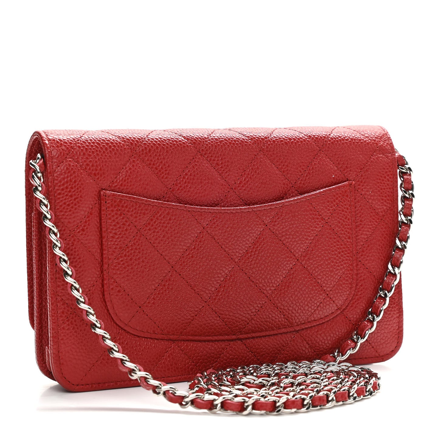 Caviar Quilted Wallet On Chain WOC Red