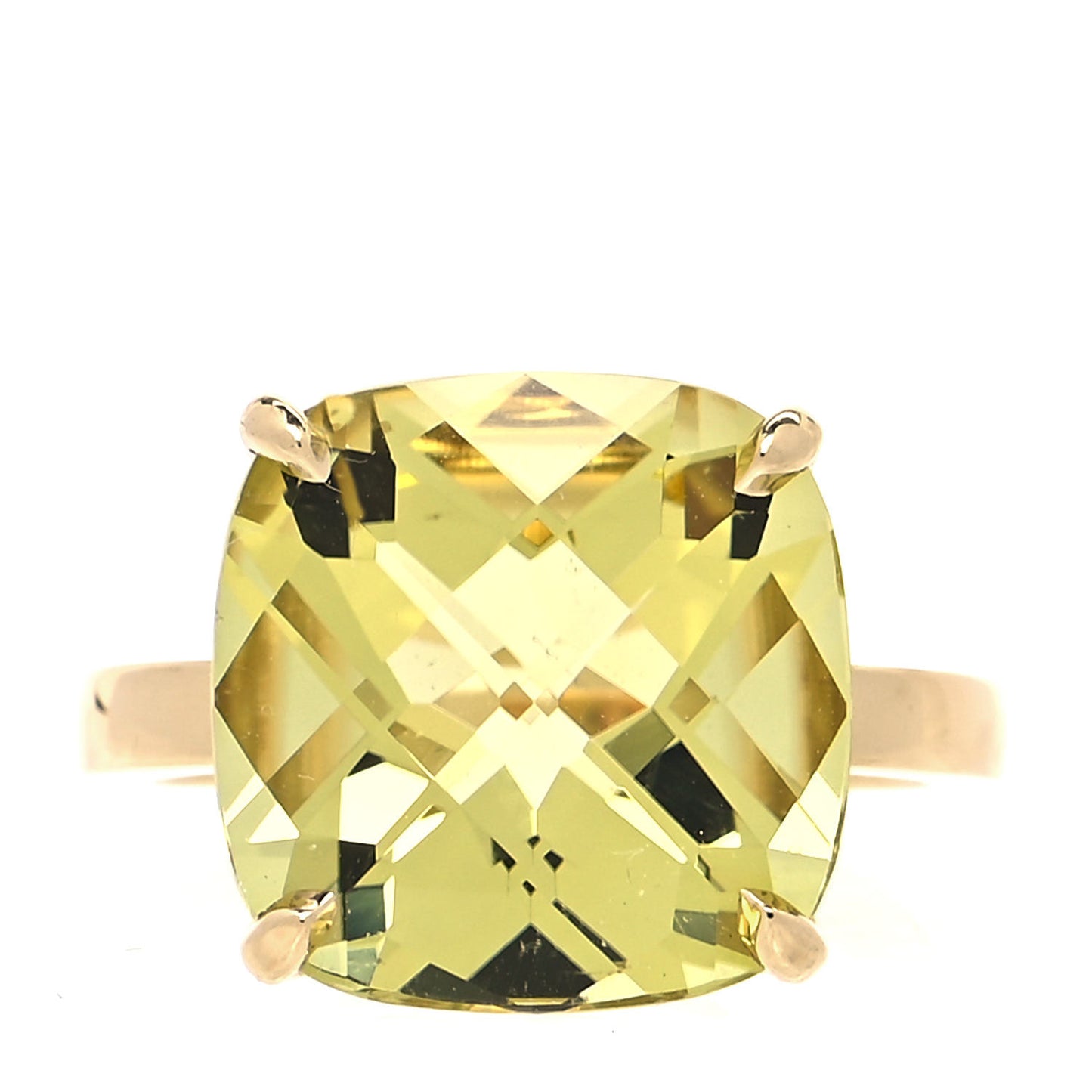 18K Yellow Gold Citrine Sparklers Cocktail Ring 54 7