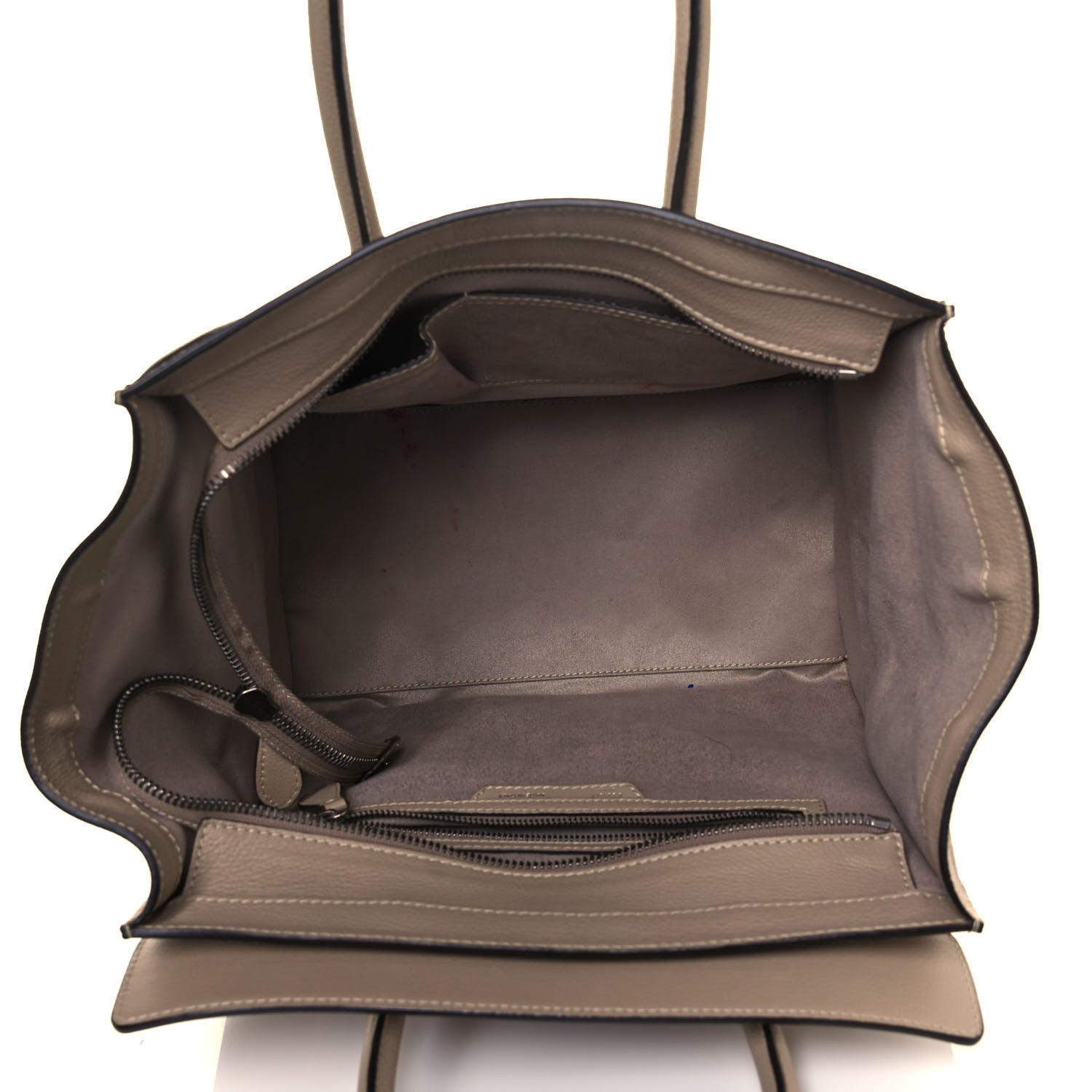 Celine Drummed Calfskin Mini Luggage Dune 4 of 14