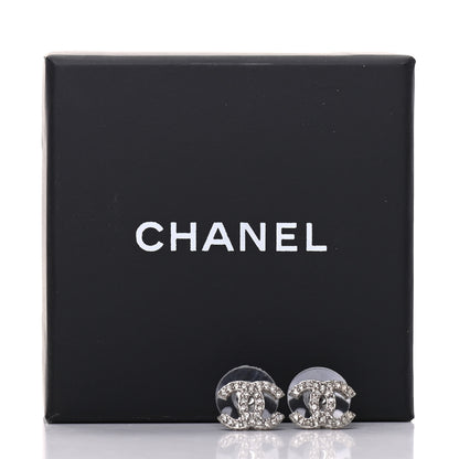 Chanel Crystal CC Earrings Silver 5 of 5