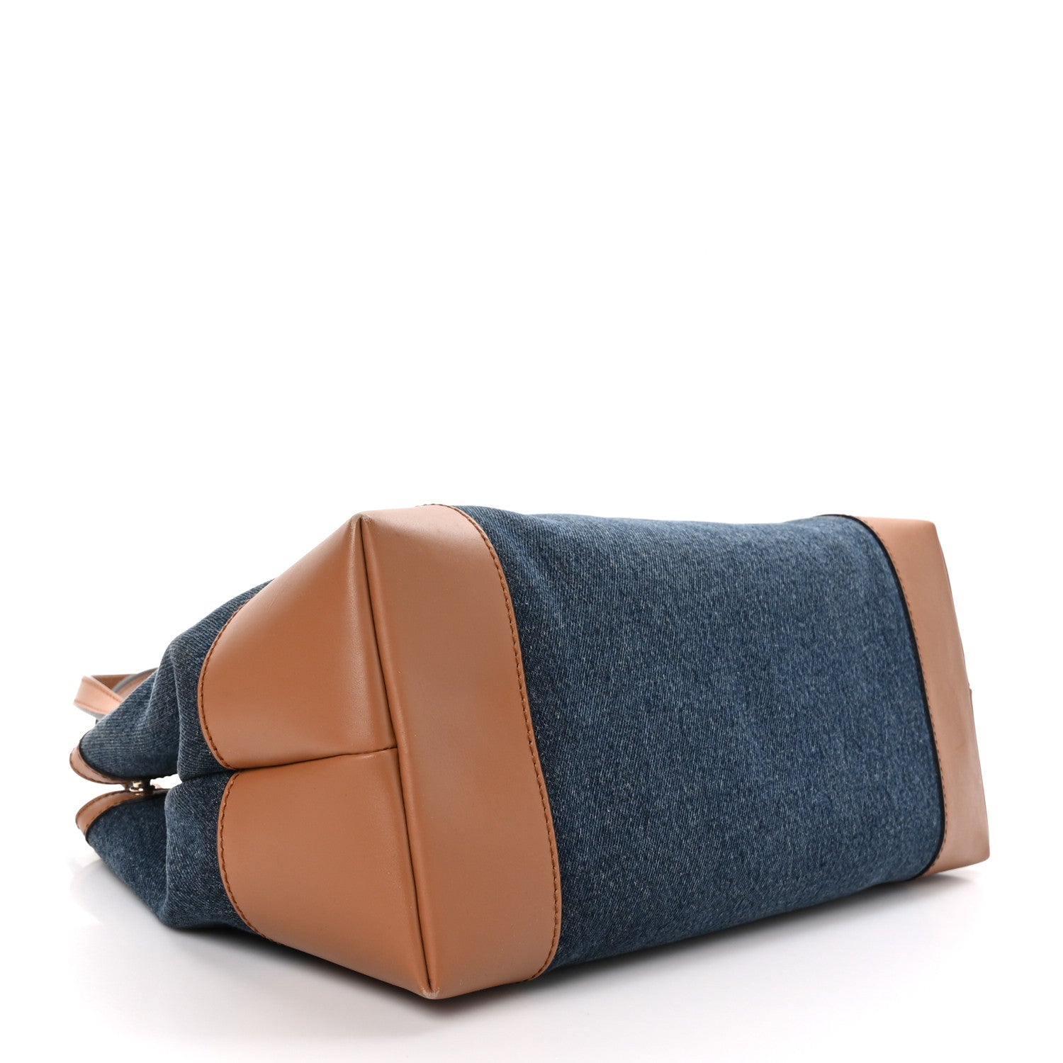 Gucci Denim Calfskin Tote Brown 4 of 12