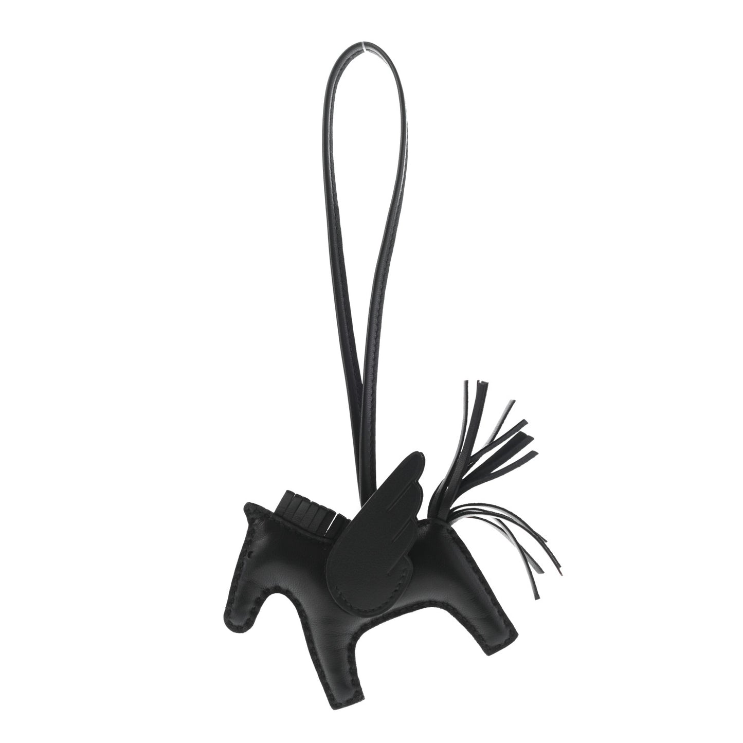 Milo Lambskin Grigri Rodeo Pegase Horse Bag Charm PM So Black