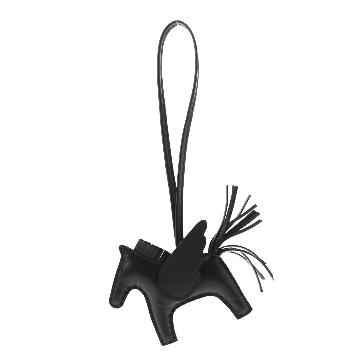 Hermes Milo Lambskin Grigri Rodeo Pegase Horse Bag Charm PM So Black 1 of 4