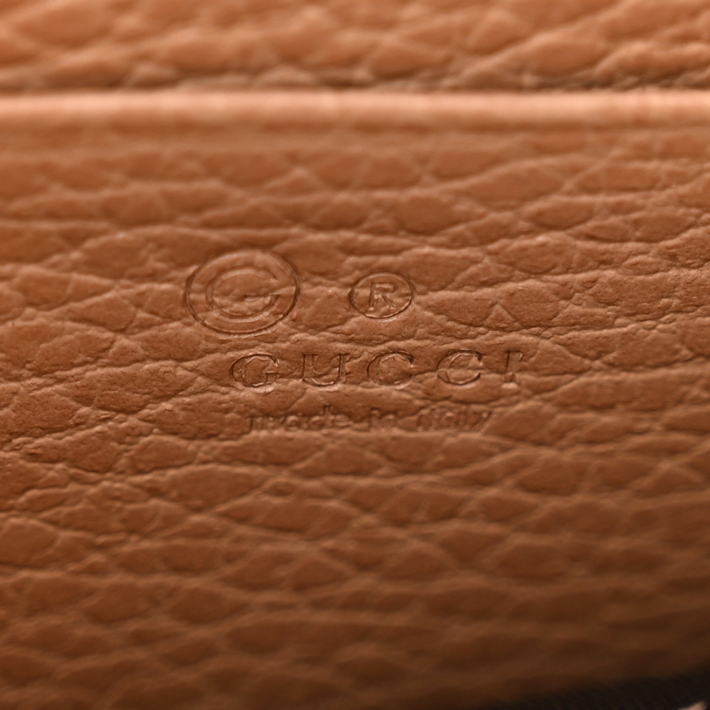 Dollar Calfskin Interlocking G Chain Wallet Camelia
