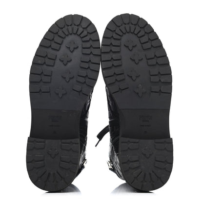 Fendi Nappa FF Embossed Womens Biker Boots 36 Black 4 of 4