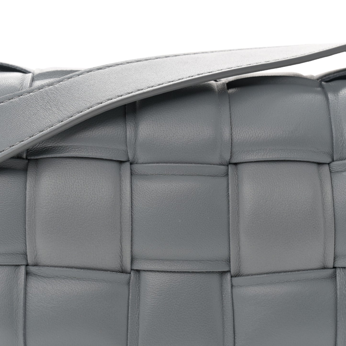 Nappa Maxi Intreccio Small Padded Cassette Crossbody Bag Thunder