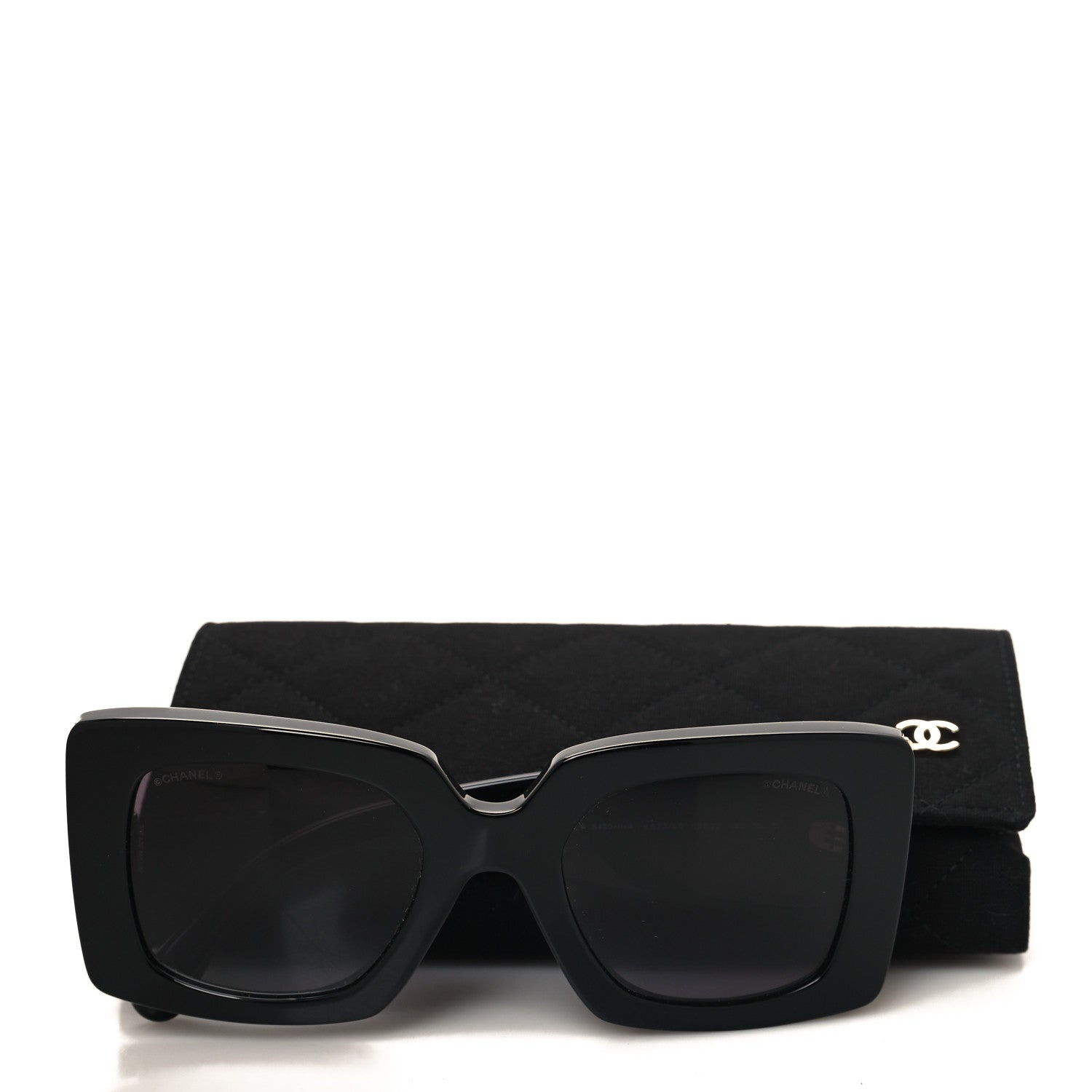Chanel Acetate Pearl Rectangle Sunglasses 5480-H-A Black 7 of 7