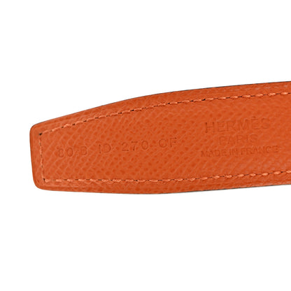 Hermes Swift Epsom 24mm Mini Constance H Belt 80 80/32 Black Orange 5 of 5