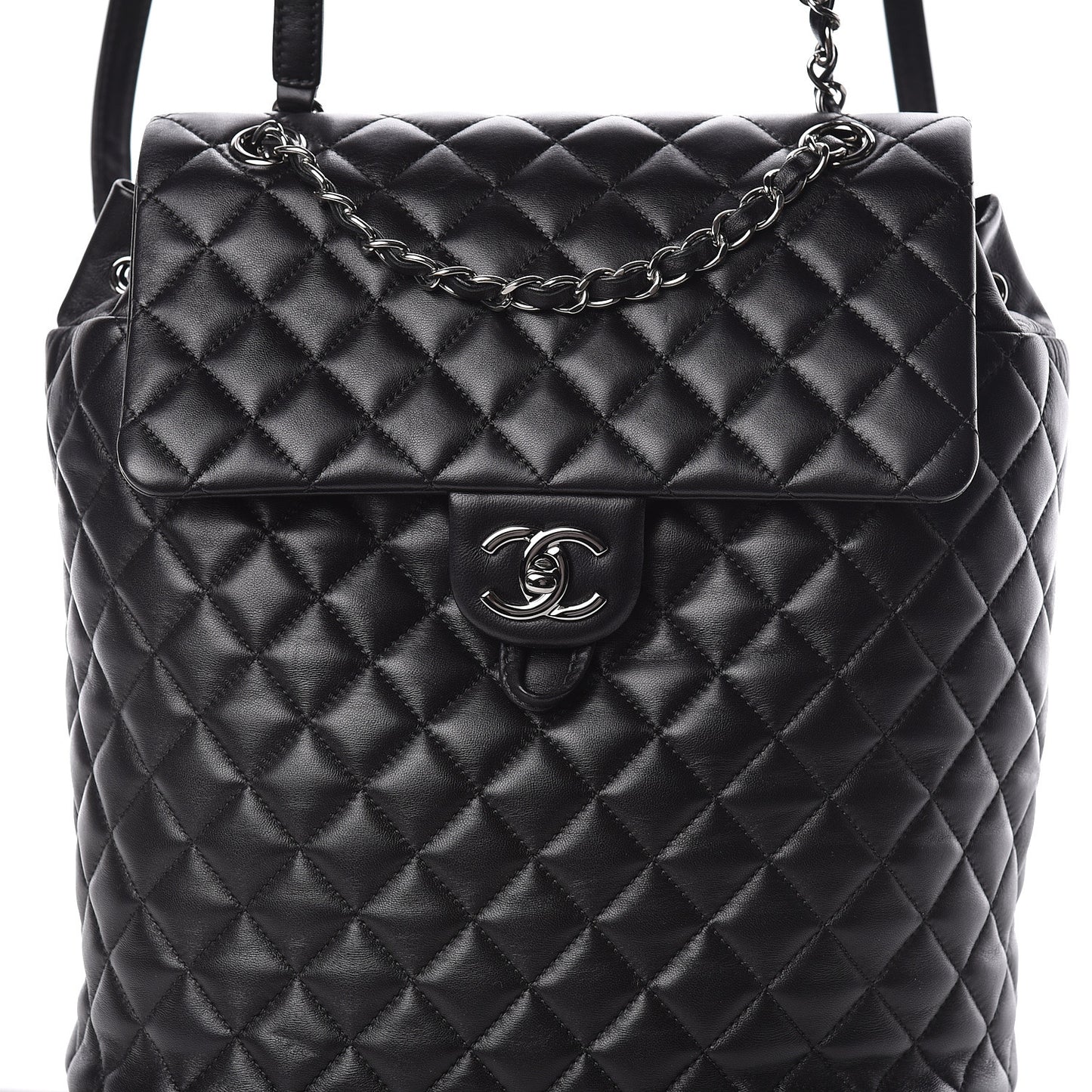 Lambskin Quilted Large Urban Spirit Backpack Black