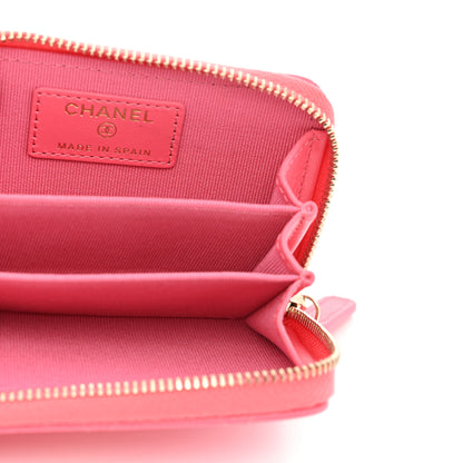 Chanel Caviar Quilted Zip Coin Purse Pink 5 of 8