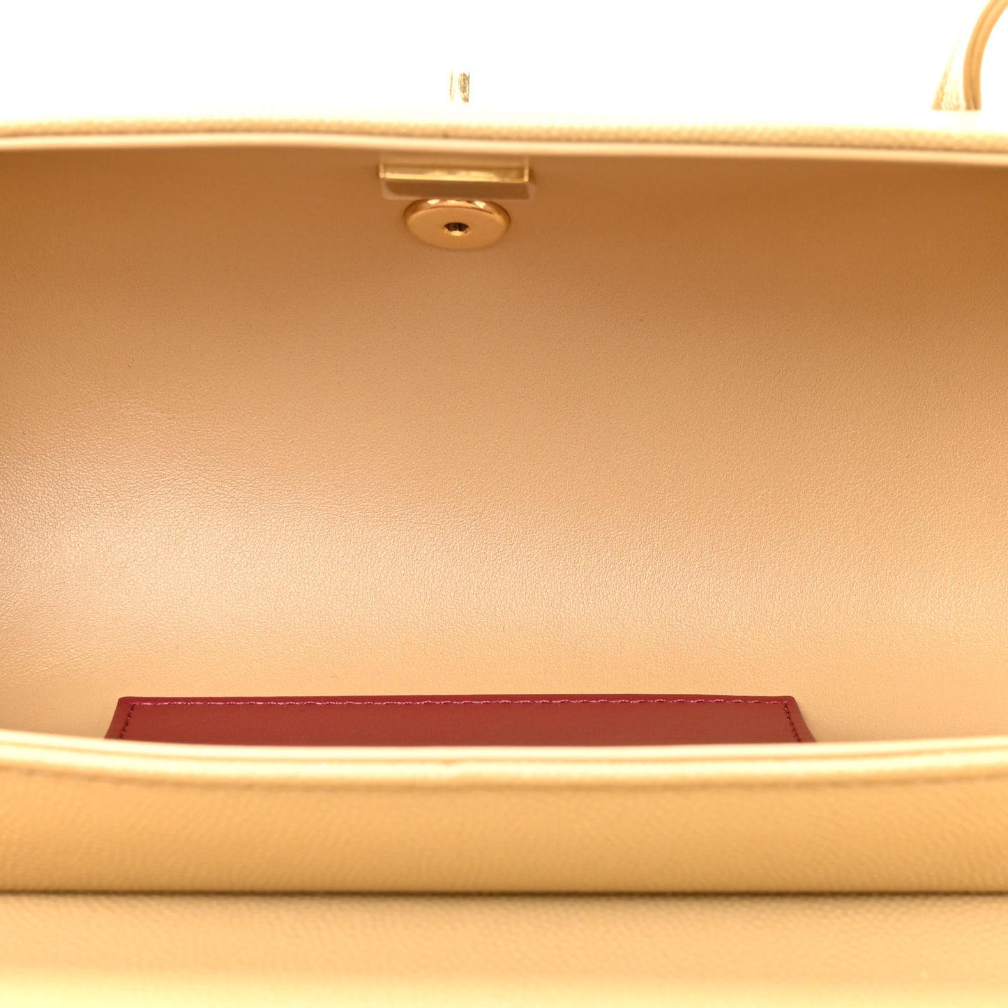 Shiny Caviar Preppy Coco Small Bowling Bag Dark Beige