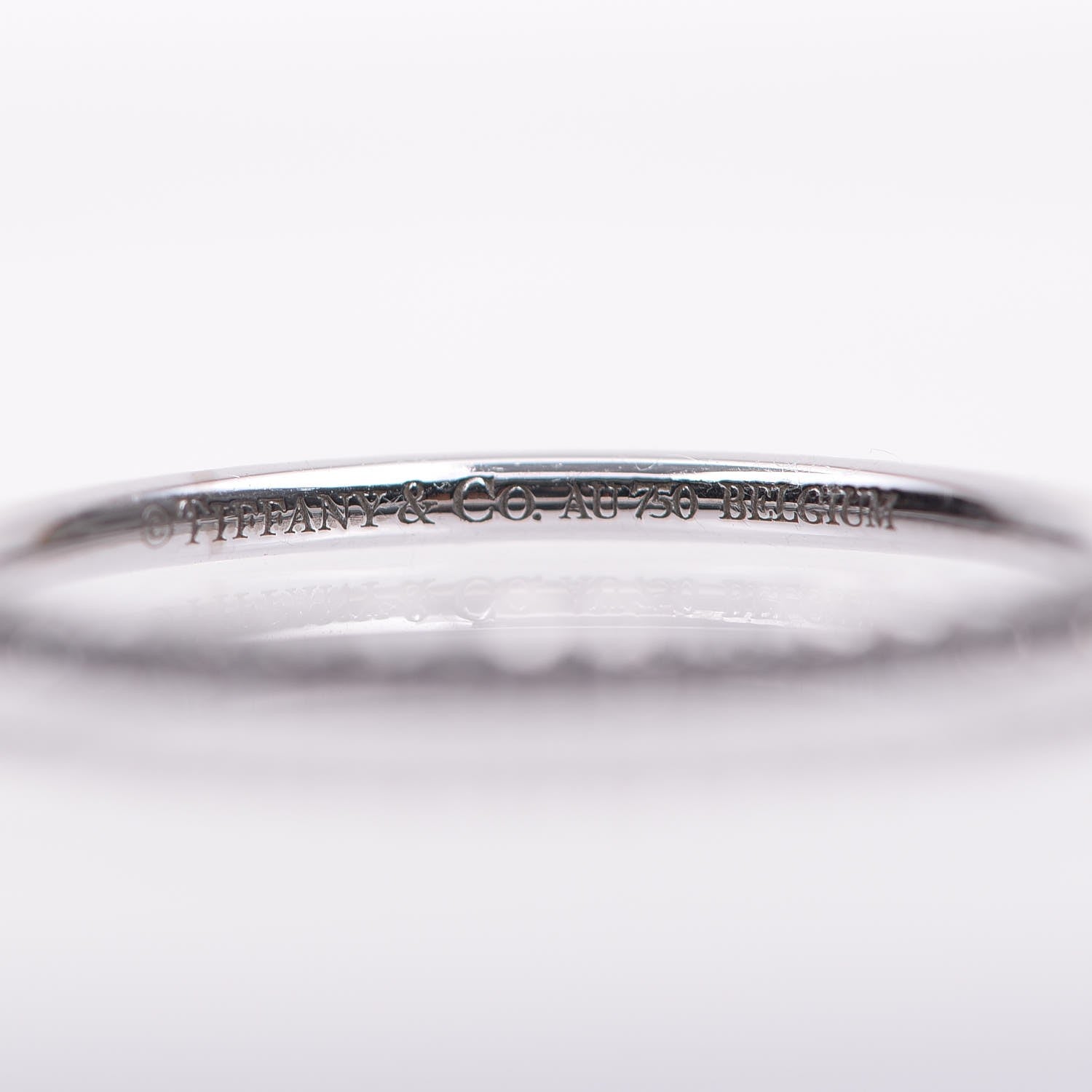 Tiffany 18K White Gold Diamond Metro Ring 54.5 7 3 of 4