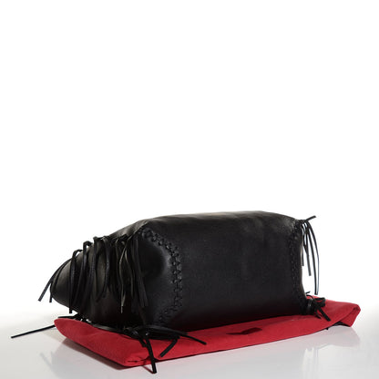 Valentino Garavani Grained Calfskin C-Rockee Fringe Tote Black 8 of 18