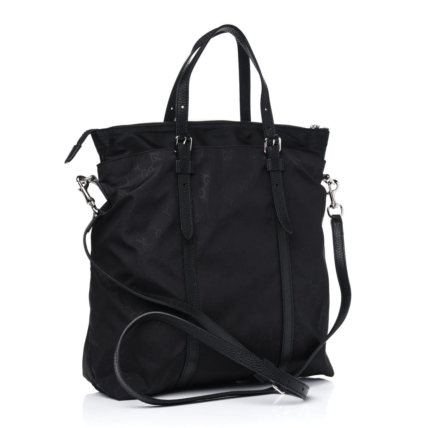 Gucci Nylon Monogram Medium Vertical Tote Black 2 of 5