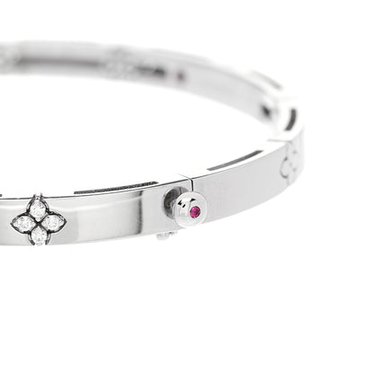 Roberto Coin 18K White Gold Diamond Classic Love in Verona Pave Bangle Bracelet 5 of 5