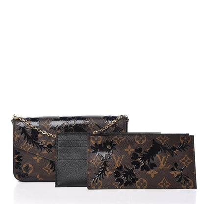 Louis Vuitton Monogram Blossom Pochette Felicie Chain Wallet Black 10 of 11