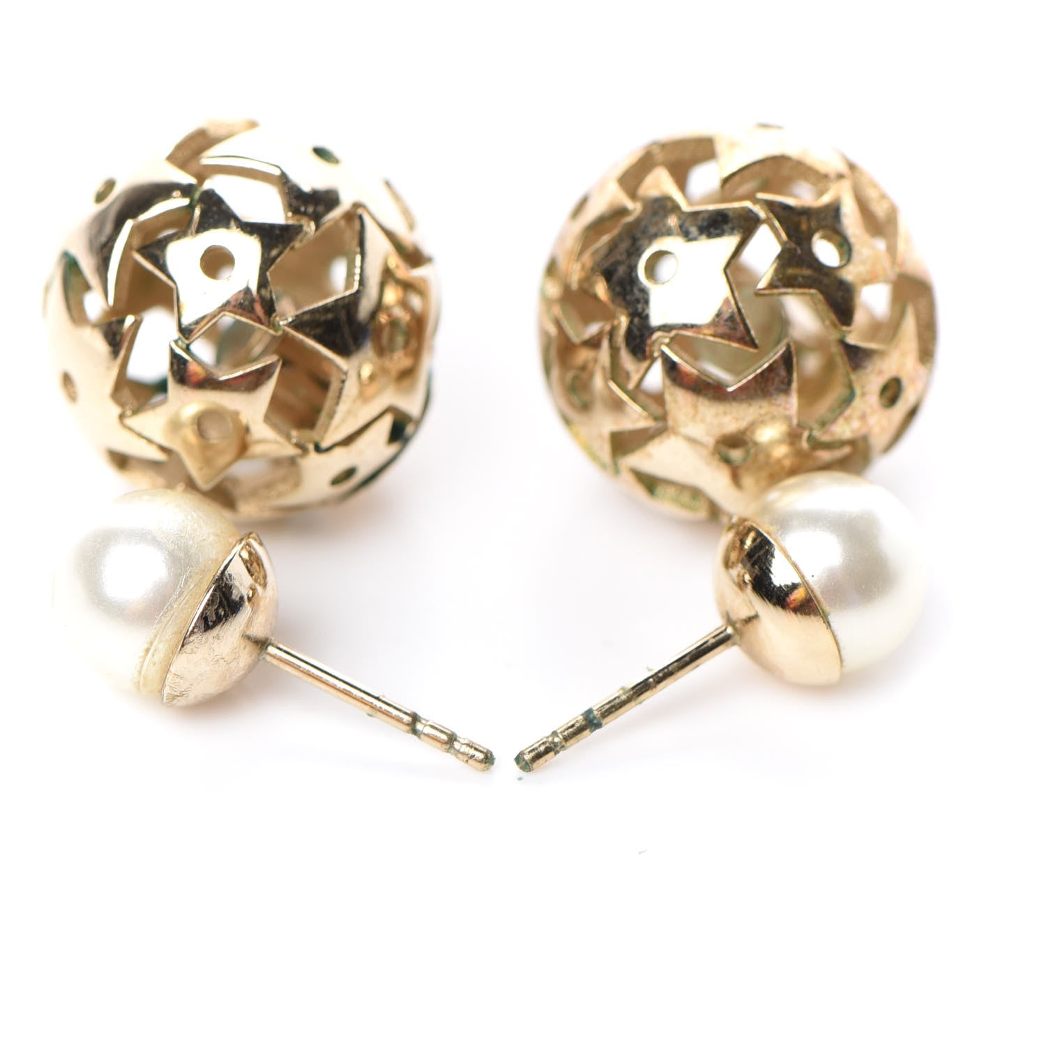 Christian Dior Pearl Star Mise En Dior Tribal Earrings Gold 3 of 4