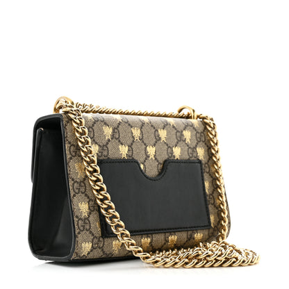 Gucci GG Supreme Monogram Bees Small Padlock Shoulder Bag Black 3 of 12