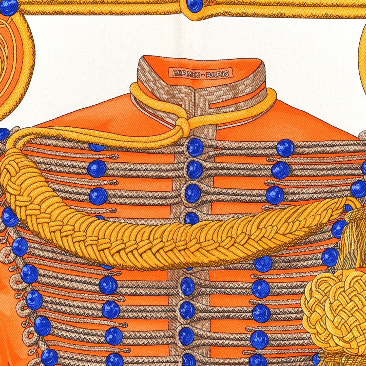 Silk Brandebourgs Pocket Square Orange