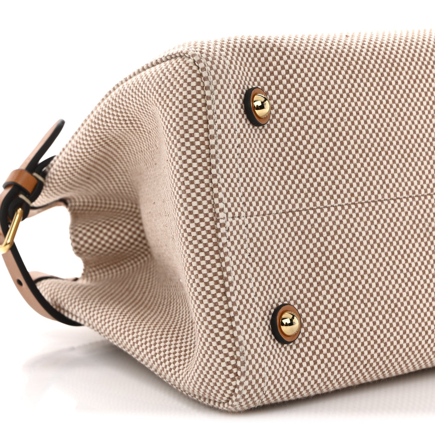 Cotton Canvas Calfskin Vlogo Small Antibes Tote Naturale Tobacco