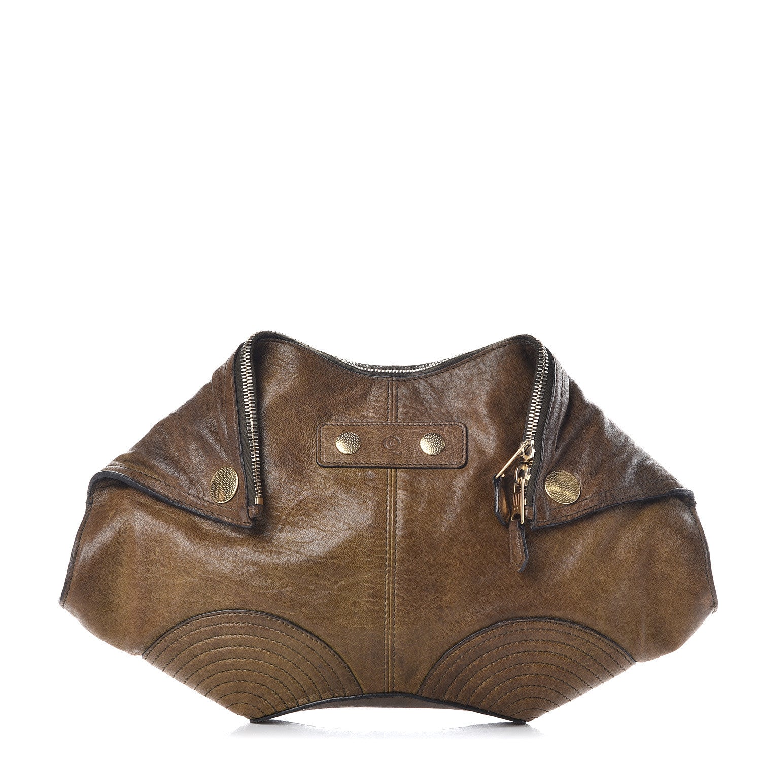 Alexander McQueen Calfskin De Manta Clutch Brown 1 of 13