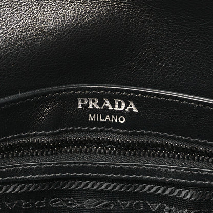 Prada Glace Calfskin Studded Crossbody Black 6 of 9