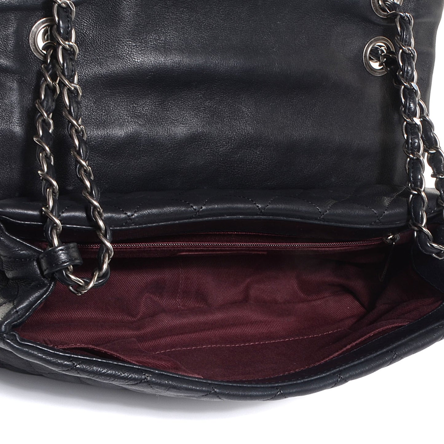Calfskin Quilted Large Istanbul Flap Black