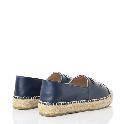 Chanel Lambskin CC Espadrilles 36 Navy Black 4 of 11