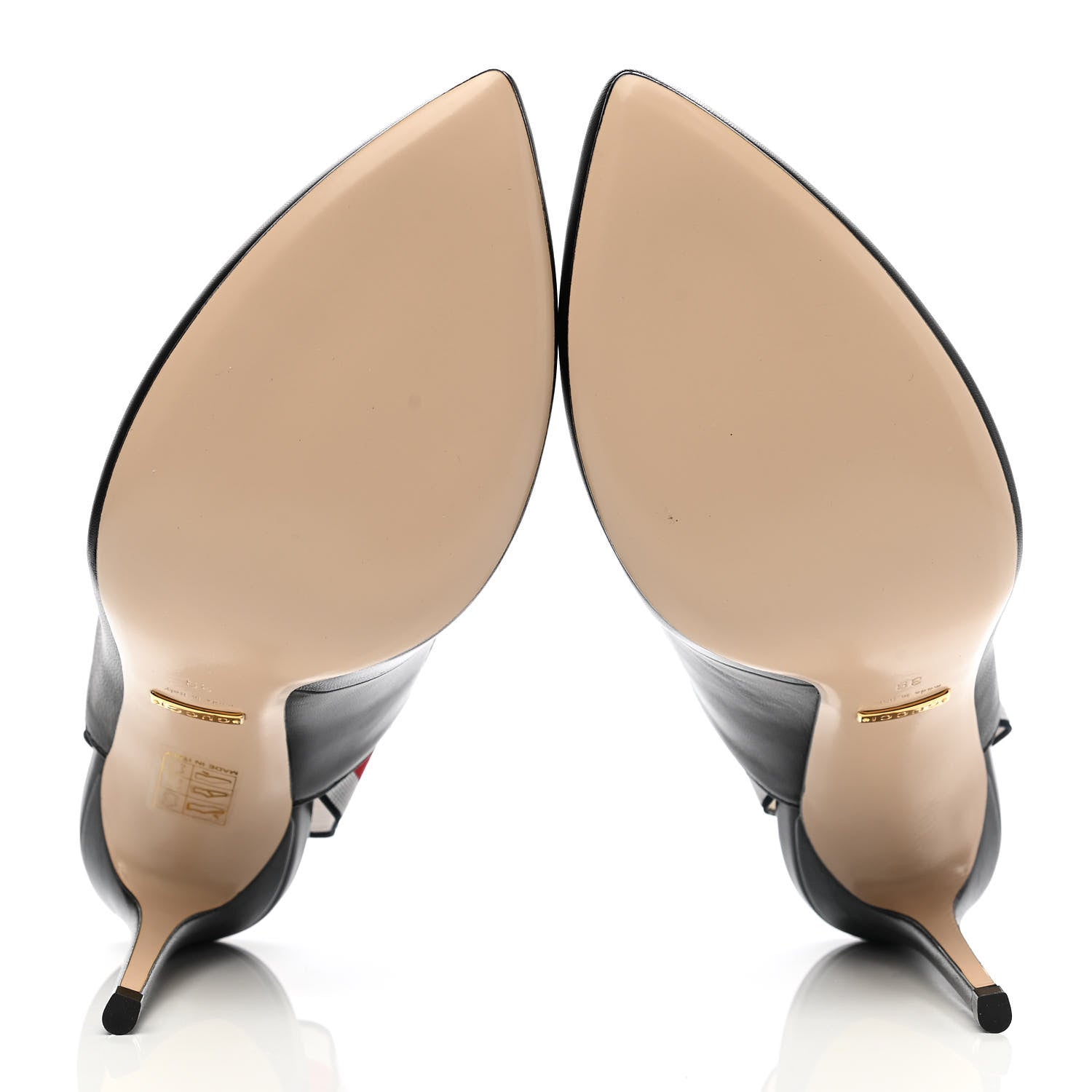 Gucci Malaga Kid Web Sylvie High Heel Slingback Pumps 39 Black 5 of 9