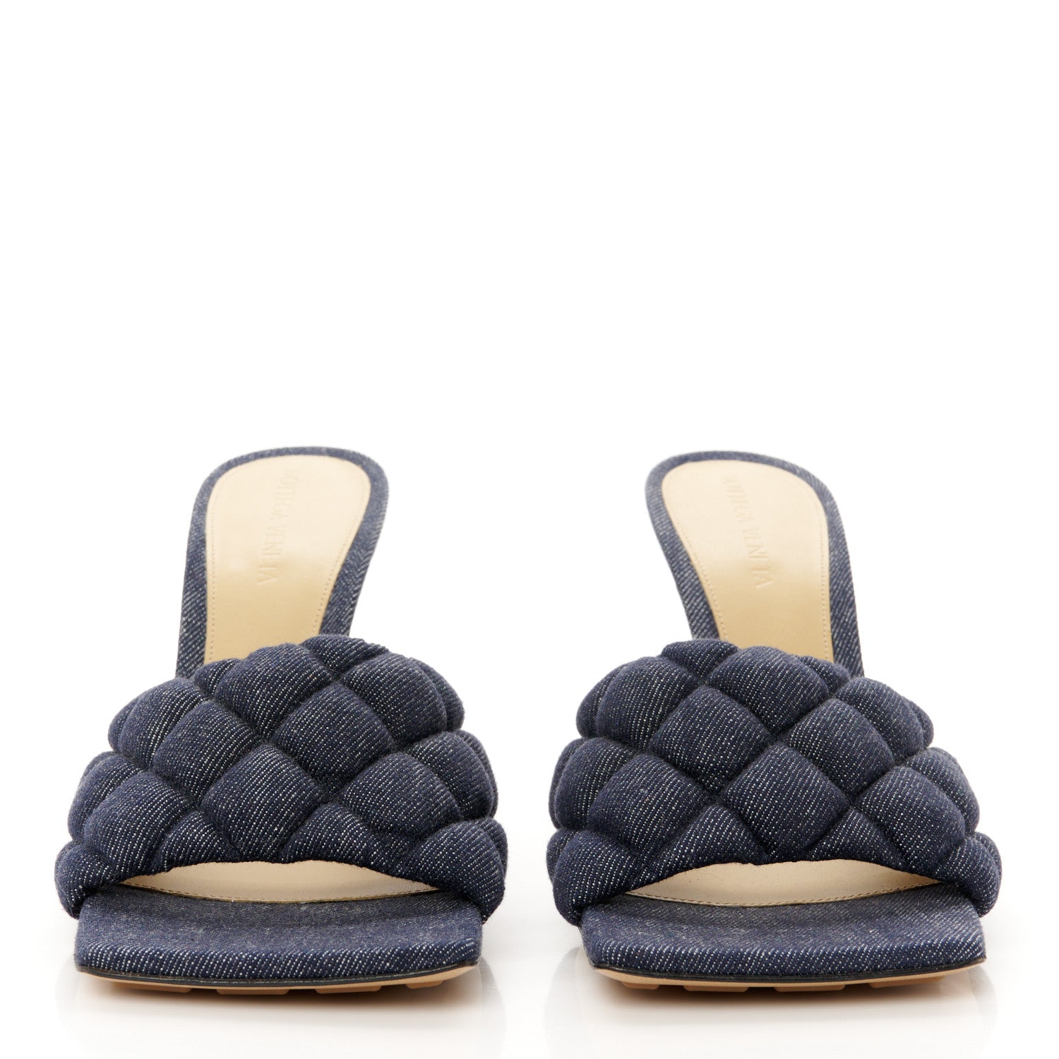 Bottega Veneta Denim Matelasse Padded Mule Sandals 39 Indigo 3 of 9