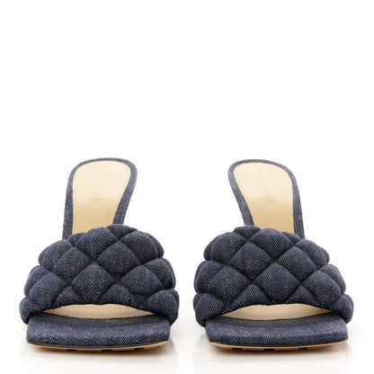 Bottega Veneta Denim Matelasse Padded Mule Sandals 39 Indigo 3 of 9