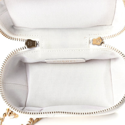 Chanel Caviar Quilted Mini Top Handle Vanity With Chain White 5 of 10