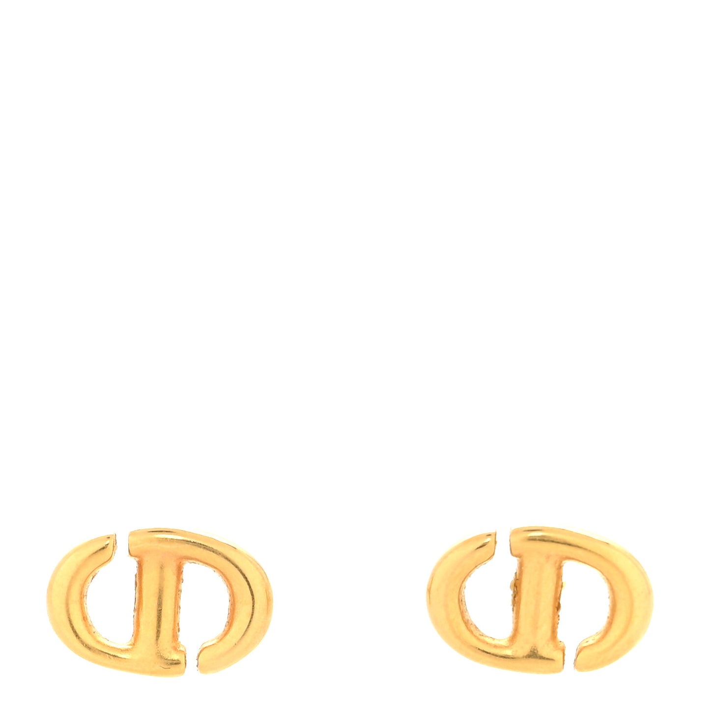 Metal Petit CD Stud Earrings Gold