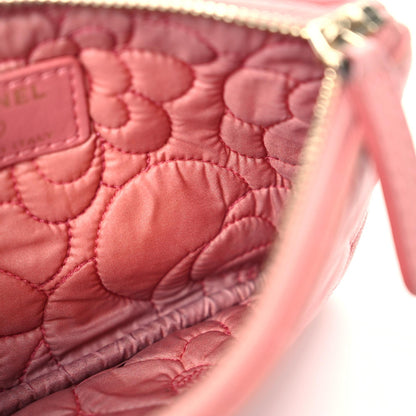 Chanel Lambskin Camellia Embossed Cosmetic Pouch Pink 10 of 15