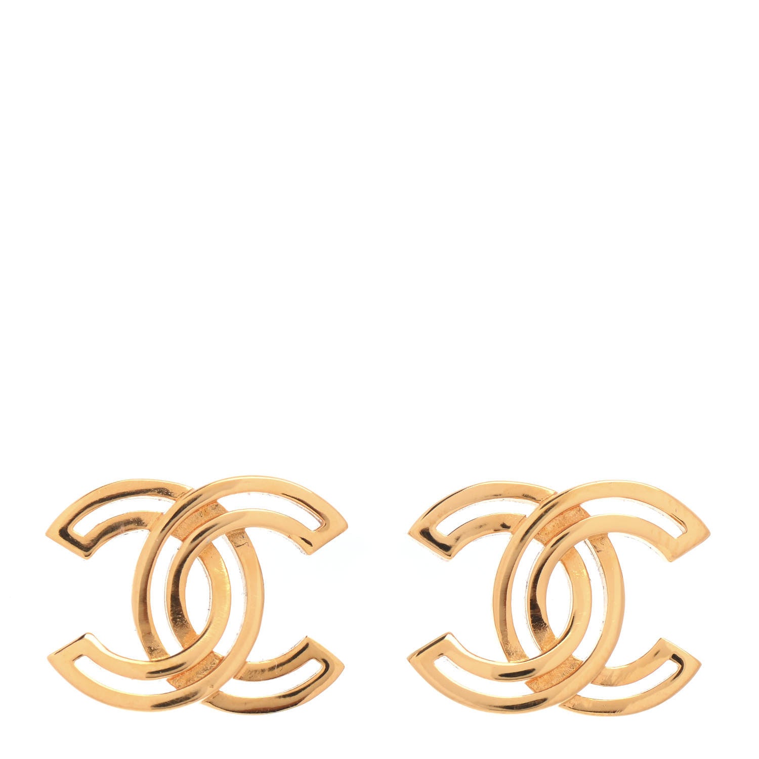 Chanel Metal Obazine CC Earrings Gold 1 of 4
