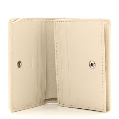 Gucci Sakai Be Green Calfskin Diagonal Stitched Blondie Card Case Wallet Mystic White 5 of 9