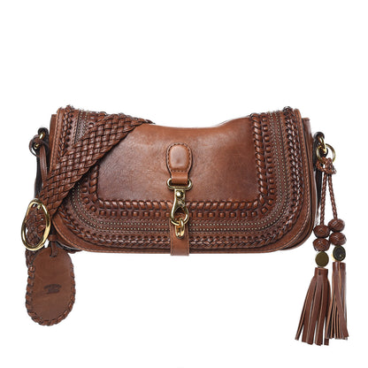 Gucci Calfskin Handmade Medium Flap Shoulder Bag Brown 1 of 15