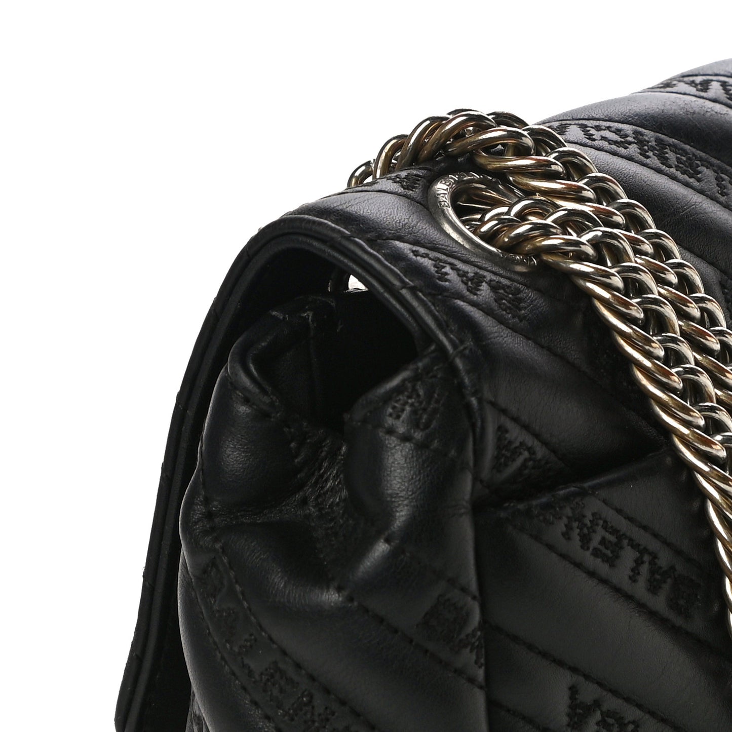 Calfskin Logo Matelasse M BB Chain Shoulder Bag Black