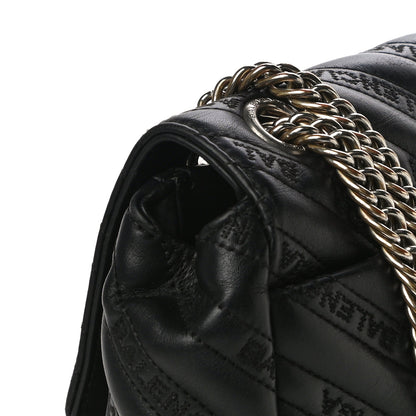 Balenciaga Calfskin Logo Matelasse M BB Chain Shoulder Bag Black 17 of 17
