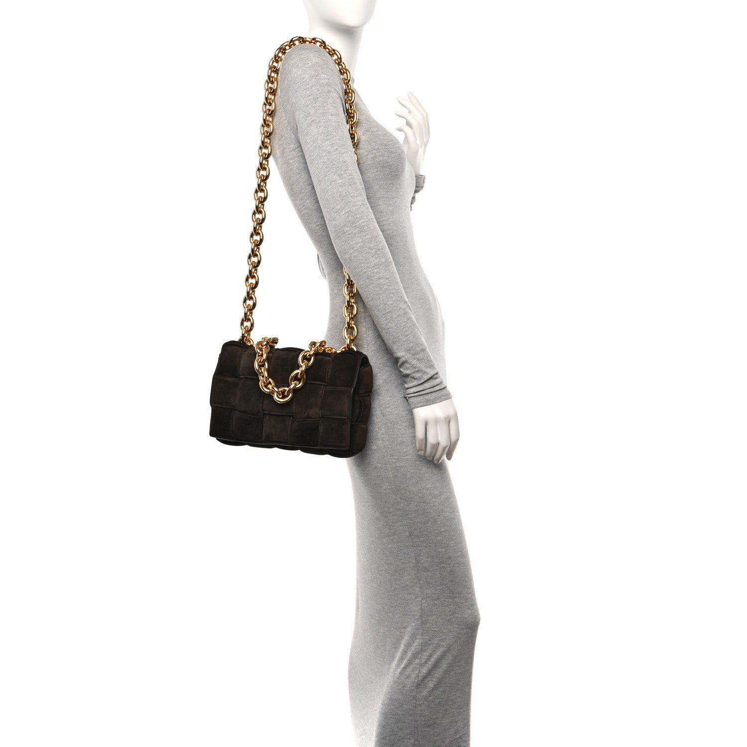 Bottega Veneta Suede Maxi Intrecciato Padded Chain Cassette Crossbody Bag Fondant 2 of 12